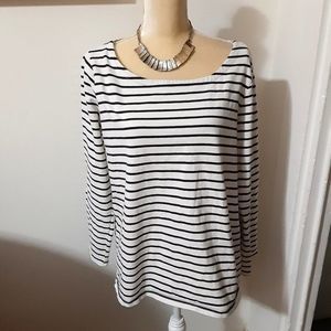 Gap striped blue white top L nautical 100% cotton solid white back